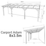 Lean-to Carport Adam Complete Self-Assembly Kit