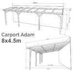 Lean-to Carport Adam Complete Self-Assembly Kit