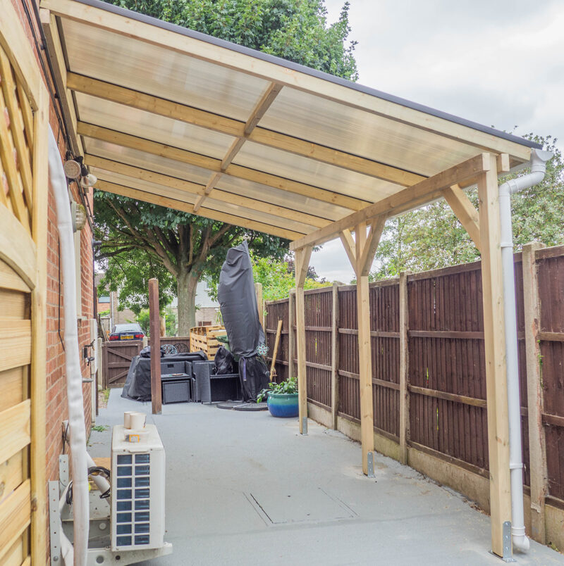 Lean-to Carport Adam Complete Self-Assembly Kit