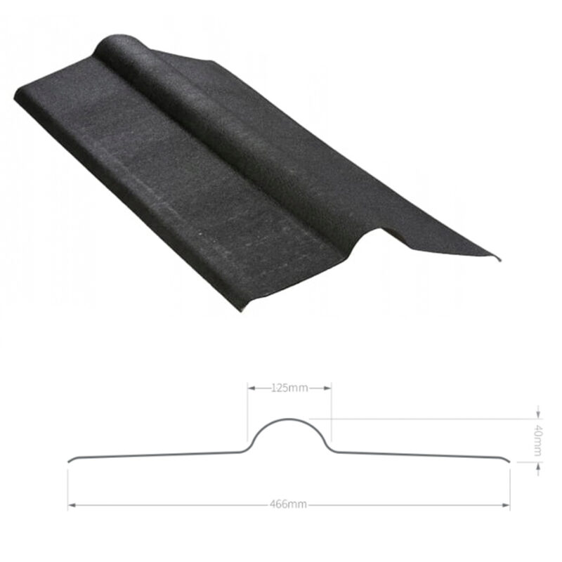 Universal Bitumen Ridge Cap Plus 900mm Fits Onduline, Coroline, Corrapol-BT, Gutta Bitumen Roofing Sheets