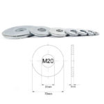 Mudguard Penny Repair Washer M4 M5 M6 M8 M10 M12 M14 M16 M20 Zinc Plated