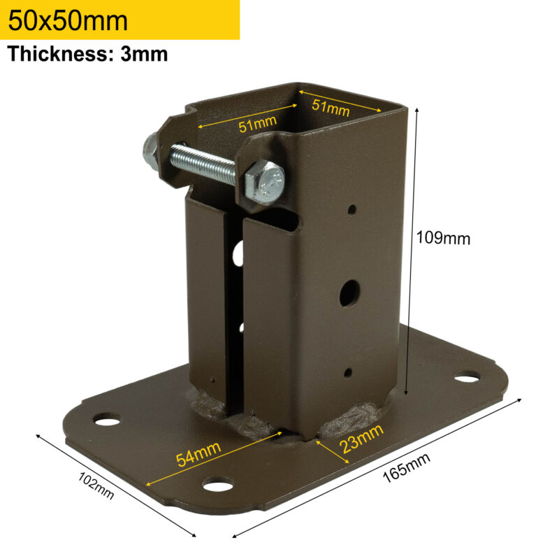 Heavy Duty Bolt Down Pergola Post Support | Bolt Down Fence Post Bracket | Bolt Down Fence Post Anchor
