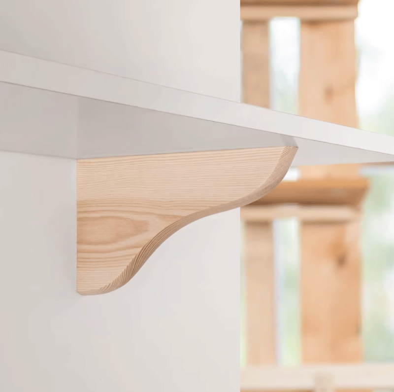 Single Durable Elegant Timber Wooden Shelf Bracket – Reliable & Decorative Support for Shelves