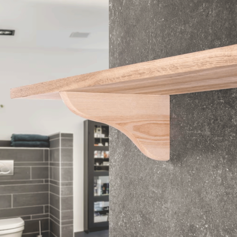 Single Durable Elegant Timber Wooden Shelf Bracket – Reliable & Decorative Support for Shelves
