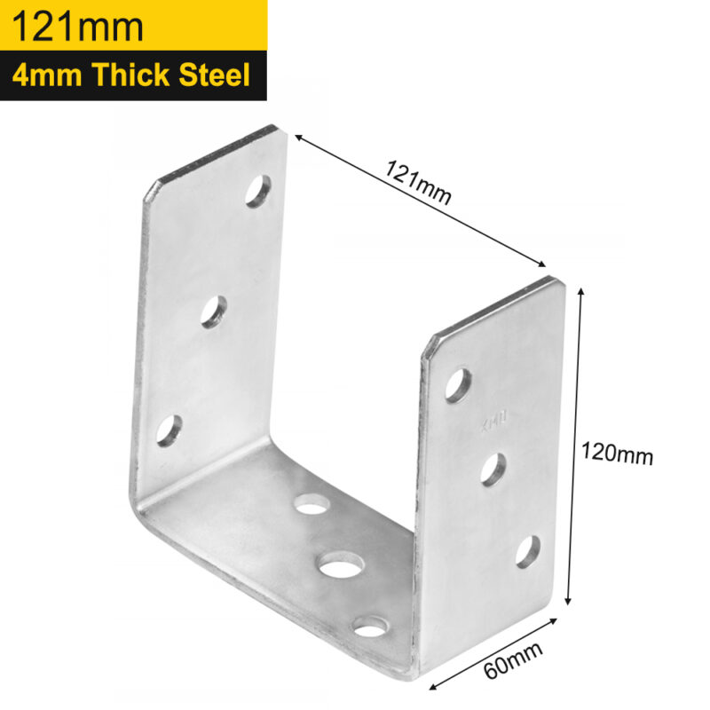 Heavy Duty Galvanised Bolt Down Post Support | Post Anchor | Fence Foot Post Base