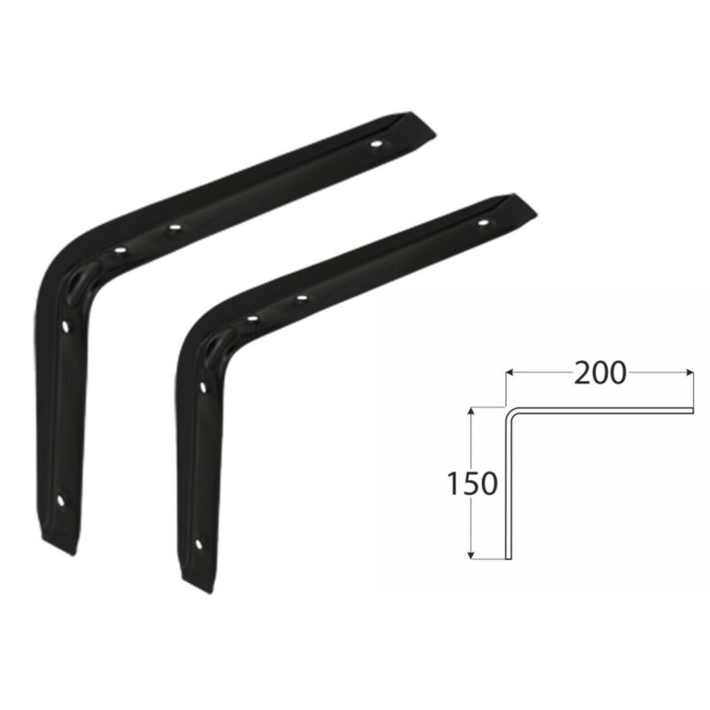 Heavy Duty Black Shelf Brackets