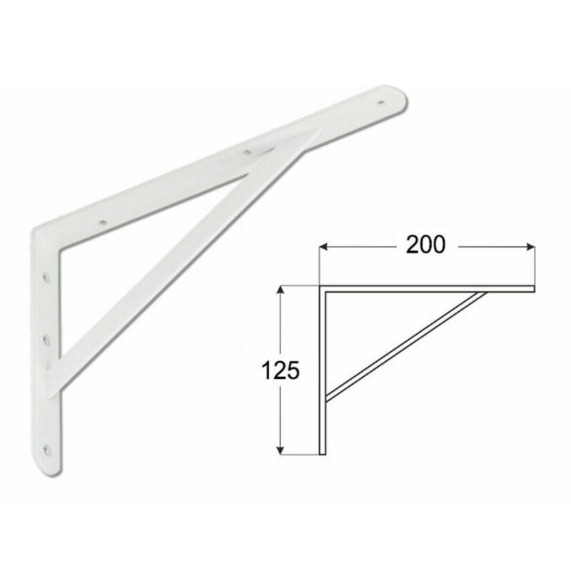 Heavy Duty White Shelf Brackets
