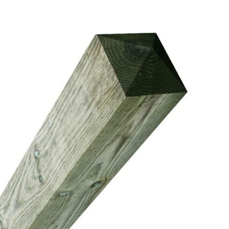 200 x 200mm Green Tanalised Fence Post (8x8) 4 Way Weather Top