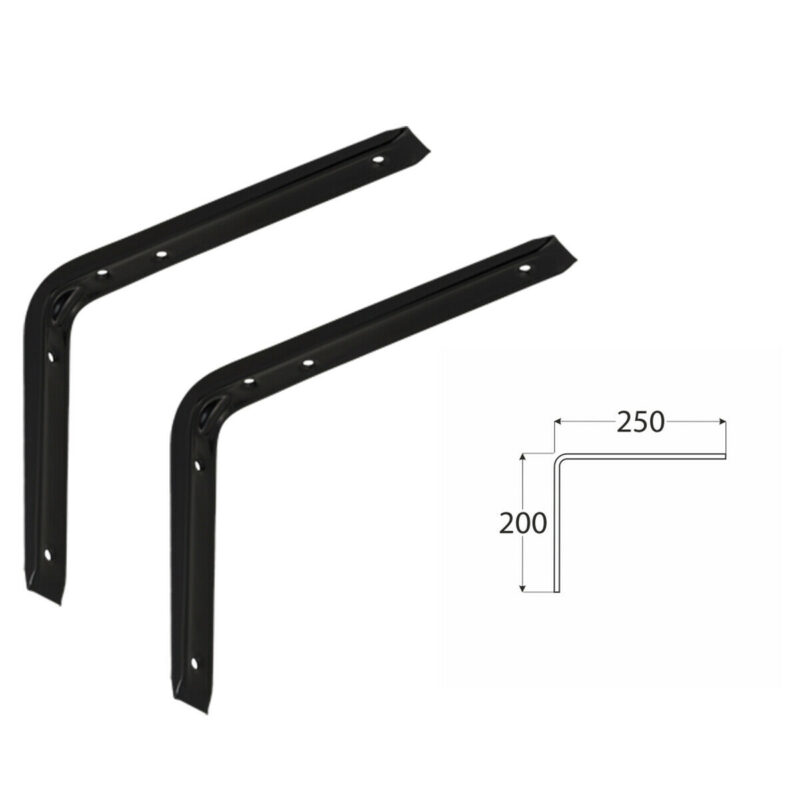 Heavy Duty Black Shelf Brackets