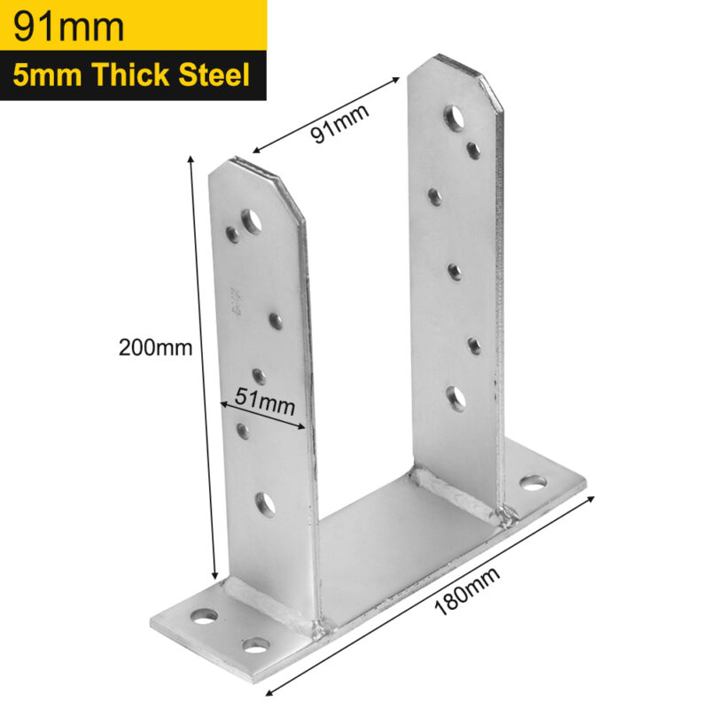 Heavy Duty Hot Dipped Galvanised Bolt Down Pergola Post Support | Post Anchor | Fence Post Support