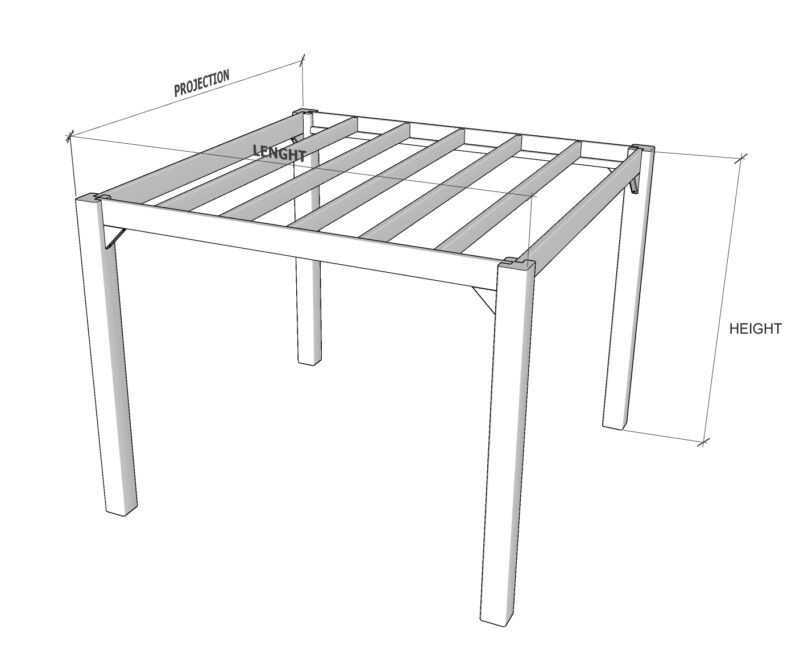 Freestanding Pergola Chunky Joe Complete Self-Assembly Kit Wooden Gazebo