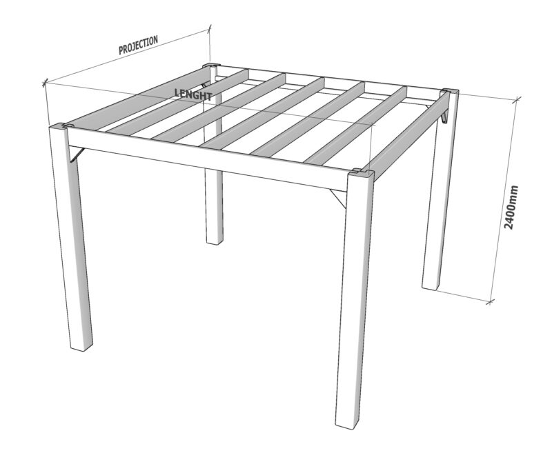 Freestanding Pergola Chunky Joe Complete Self-Assembly Kit Wooden Gazebo
