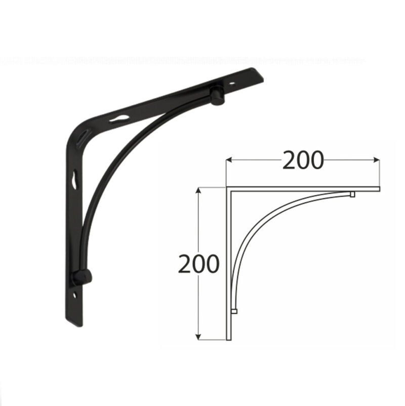 Heavy Duty Stylish Shelf Brackets Black