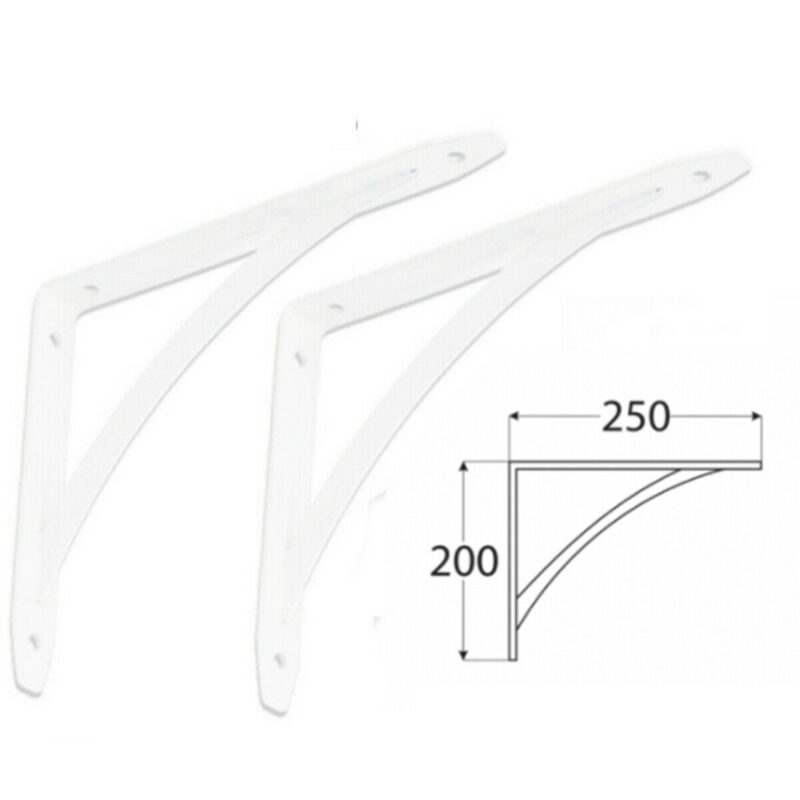 Heavy Duty Reinforced White Shel Brackets