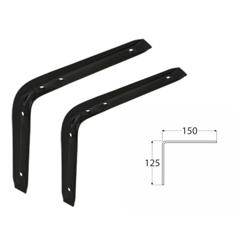 Heavy Duty Black Shelf Brackets