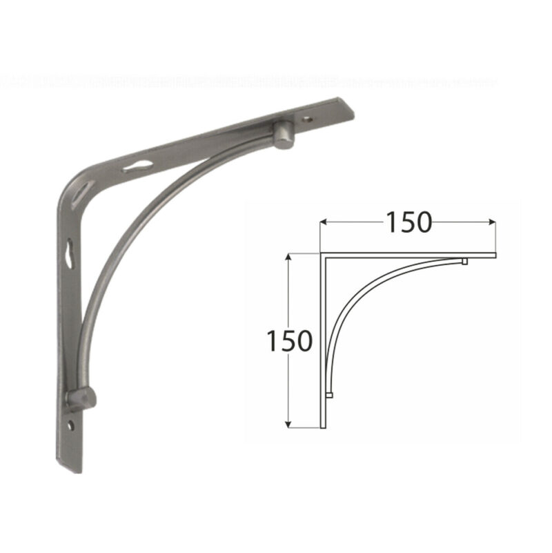 Heavy Duty Stylish Shelf Brackets Silver
