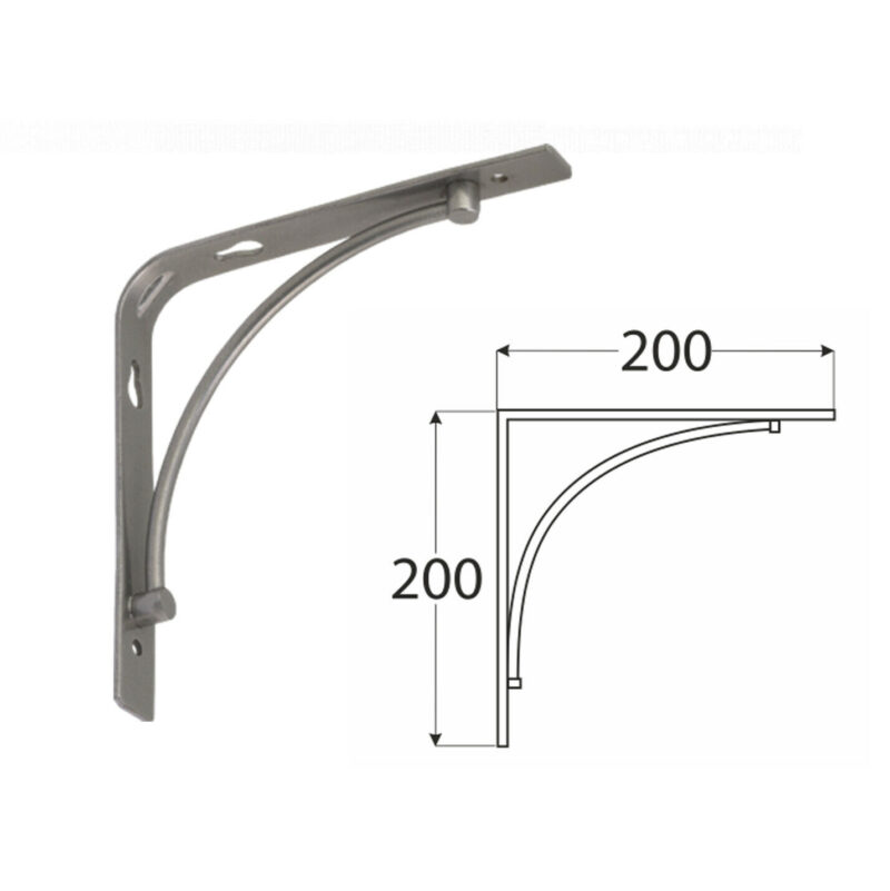 Heavy Duty Stylish Shelf Brackets Silver