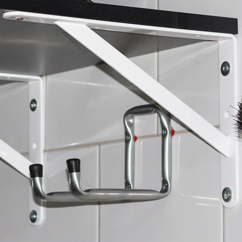 Single Heavy Duty Reinforced White Powder Coated Steel Shelf Bracket For Heavy Loads