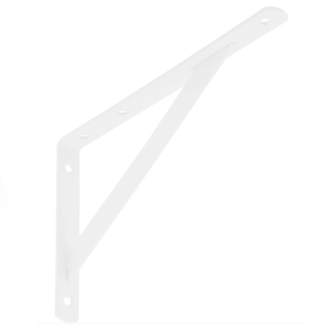 Single Heavy Duty Reinforced White Powder Coated Steel Shelf Bracket For Heavy Loads