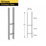 Heavy Duty Galvanised Pergola Post Support For Concrete | Fence Post Anchor | Metal Post Bracket For Concreting In