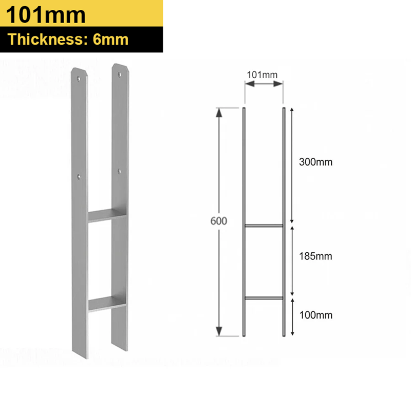 Heavy Duty Galvanised Pergola Post Support For Concrete | Fence Post Anchor | Metal Post Bracket For Concreting In