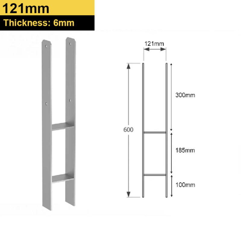 Heavy Duty Galvanised Pergola Post Support For Concrete | Fence Post Anchor | Metal Post Bracket For Concreting In