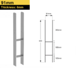 Heavy Duty Galvanised Pergola Post Support For Concrete | Fence Post Anchor | Metal Post Bracket For Concreting In