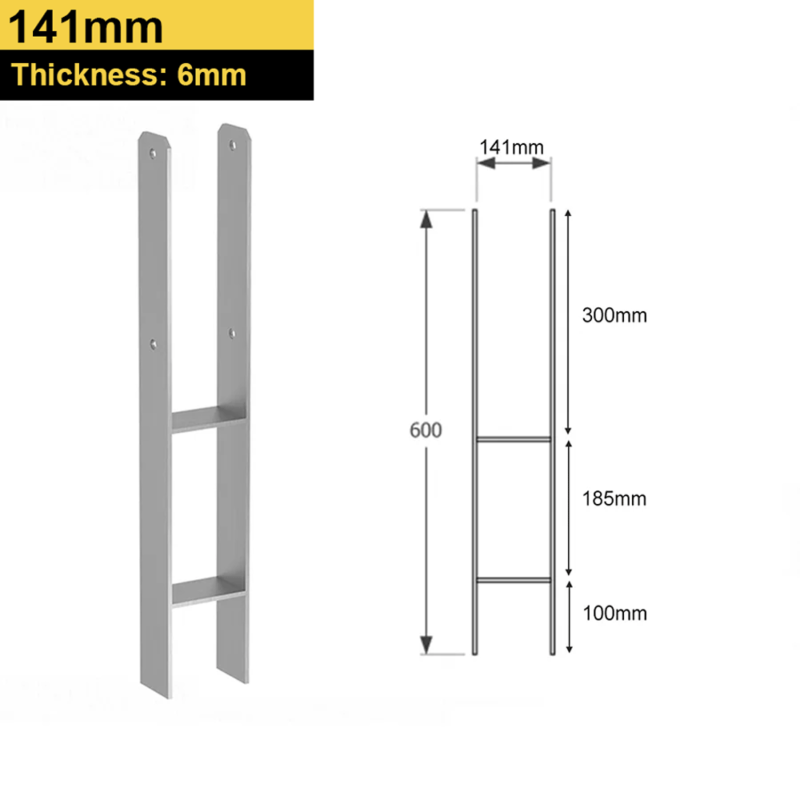 Heavy Duty Galvanised Pergola Post Support For Concrete | Fence Post Anchor | Metal Post Bracket For Concreting In