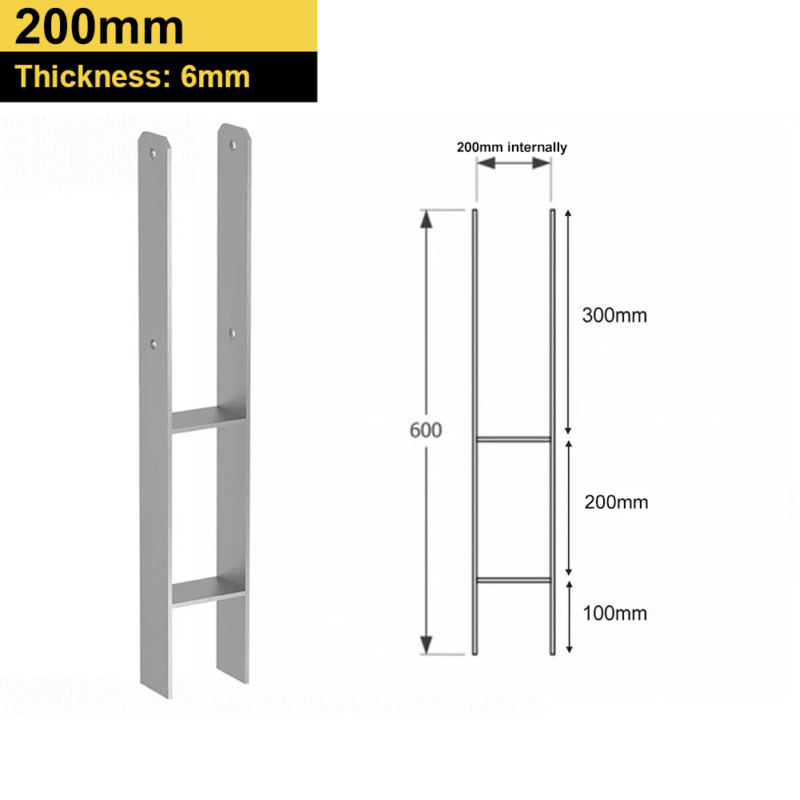 Heavy Duty Galvanised Pergola Post Support For Concrete | Fence Post Anchor | Metal Post Bracket For Concreting In