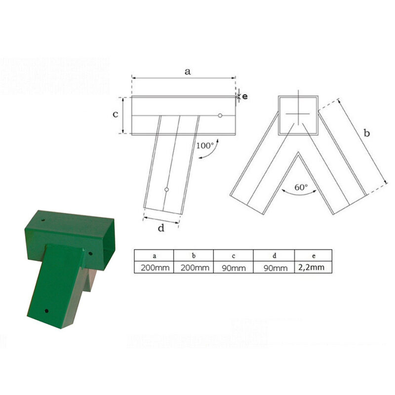 Swing Corner Metal Bracket Square Connector Wooden Swing Climbing Frame