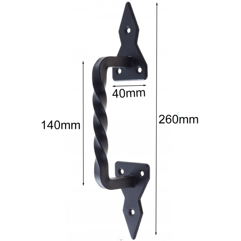 Heavy-Duty Decorative Black Iron Garden Gate Pull Handle – Perfect for Gates, Barns, and Sheds