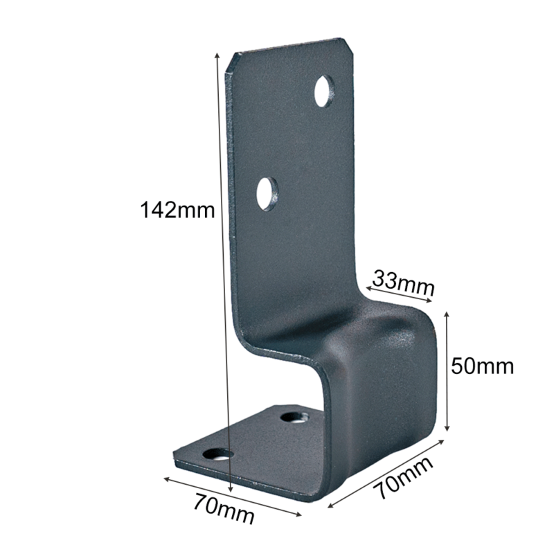 Versatile Anthracite Grey Bolt Down Post Support | Pergola Connector | Wooden Post Holder | Post Bracket