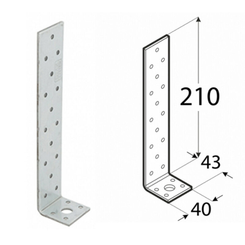 Heavy Duty 4mm Galvanised Long Angle L Shape Bracket Corner Brace