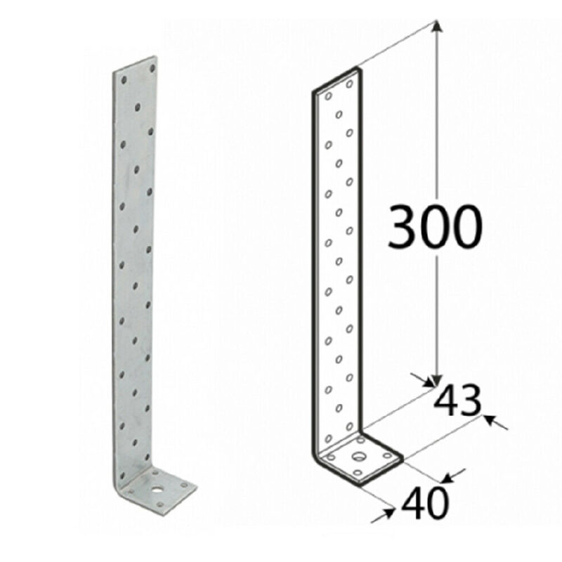 Heavy Duty 4mm Galvanised Long Angle L Shape Bracket Corner Brace