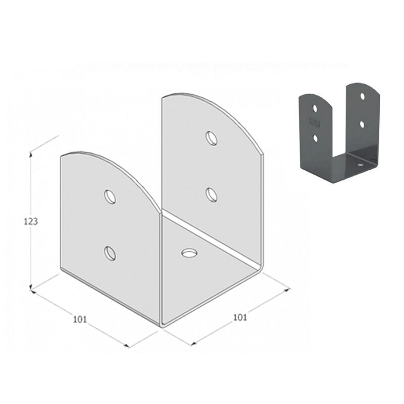 Anthracite Grey Bolt Down Pergola Post Support 100mm