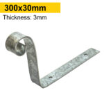 Heavy Duty Simpson Strong Tie 3mm Thick Galvanised Steel Baby Hip Iron 300x30mm