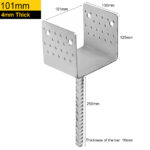 Heavy Duty Hot Dip Galvanised Concrete-In U Shape Pergola Post Support | Concrete-In Ground Anchor | Concrete-In Fence Post Support