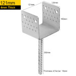 Heavy Duty Hot Dip Galvanised Concrete-In U Shape Pergola Post Support | Concrete-In Ground Anchor | Concrete-In Fence Post Support