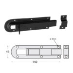 Black Door Bolt Gate Latch Gate Bolt Gate Catch