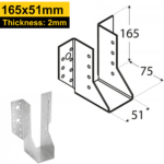 Heavy Duty Galvanised Face Fix Joist Hanger - 2mm Thick