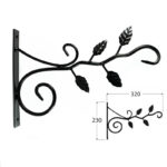 Leaves Iron Plant Hanger Wall Hook Bracket for Hanging Garden Plant Baskets