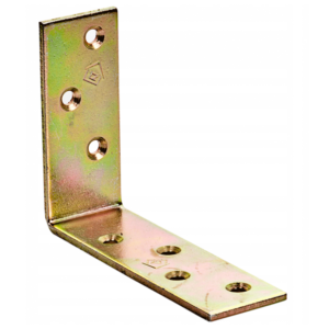 Heavy Duty Yellow Galvanised Construction Angle Bracket - Corner Brace 3mm, 4mm, 5mm Thick - Ideal for Structural Applications