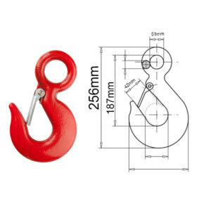 Eye Hook from 0.7 up to 5 Tonnes Steel Safety Catch Lifting Hook Heavy Load