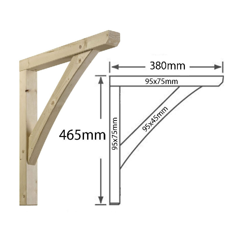 High Quality Single Porch Gallows Bracket Treated Timber Porch Bracket Brace