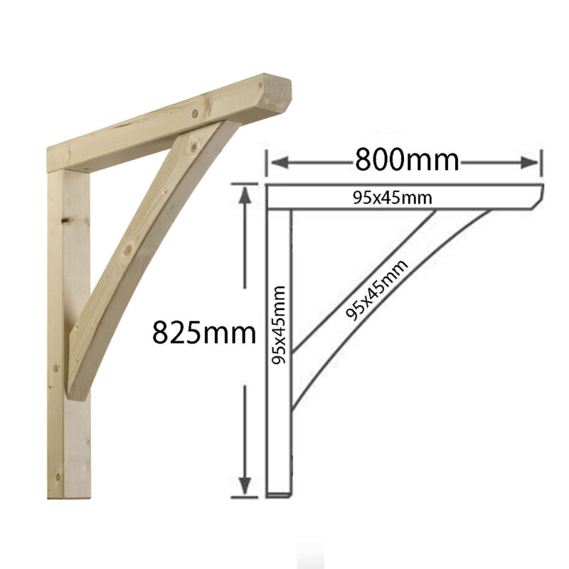 High Quality Single Porch Gallows Bracket Treated Timber Porch Bracket Brace