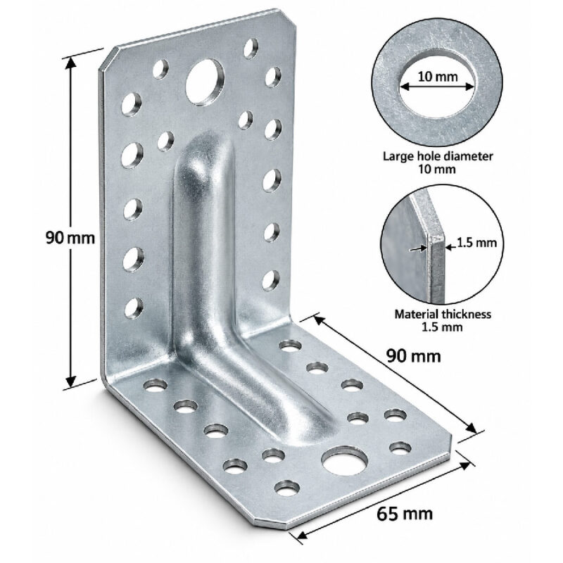 Heavy Duty Galvanised Reinforced Angle Bracket
