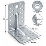 Heavy Duty Galvanised Reinforced Angle Bracket