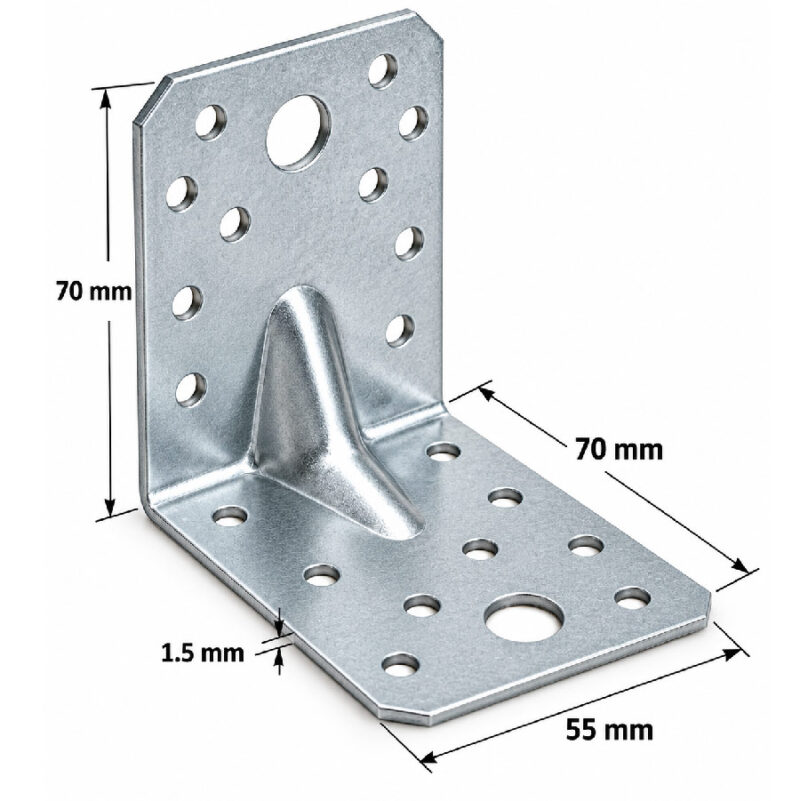 Heavy Duty Galvanised Reinforced Angle Bracket