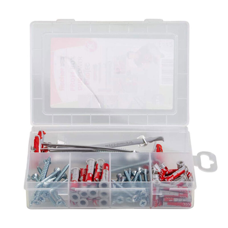 Heavy Duty Fischer Set of Wall Plugs and Screws Box 87 Pieces