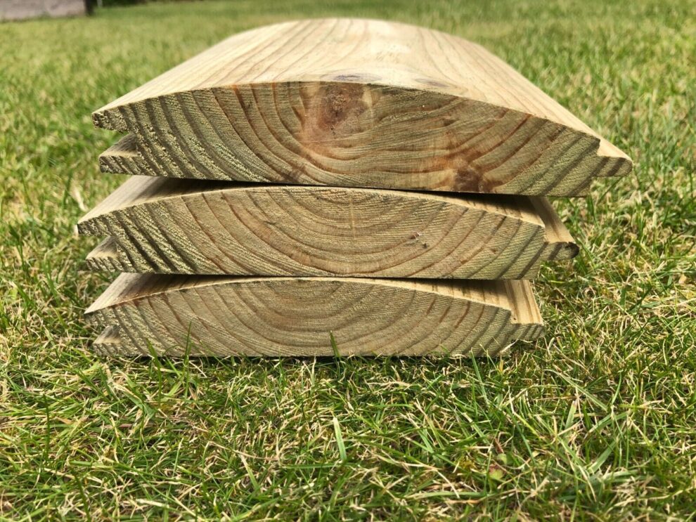 T&G Scandinavian Timber Redwood Loglap Cladding Green Tanalised Treated